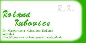 roland kubovics business card